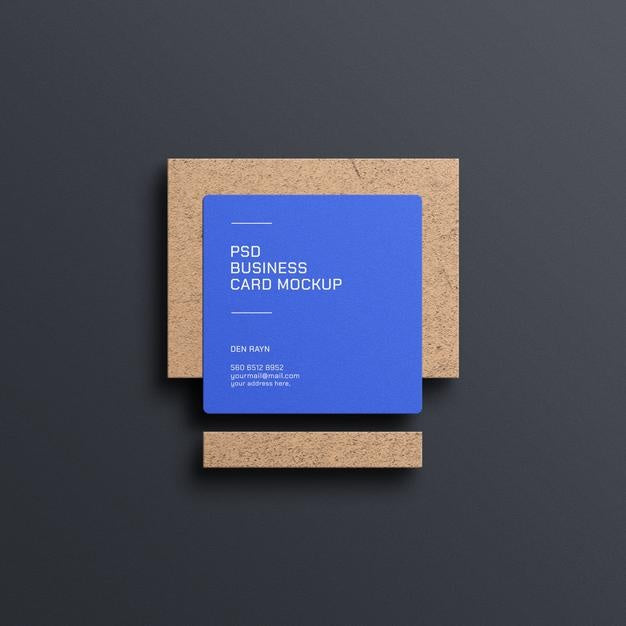 Free Square Business Card Mockup Psd