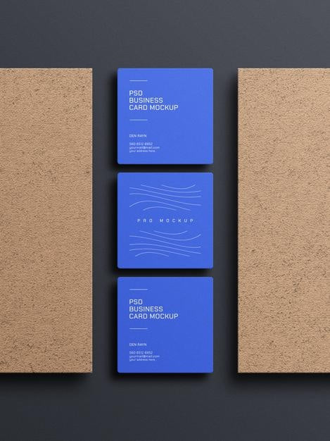 Free Square Business Card Mockup Psd