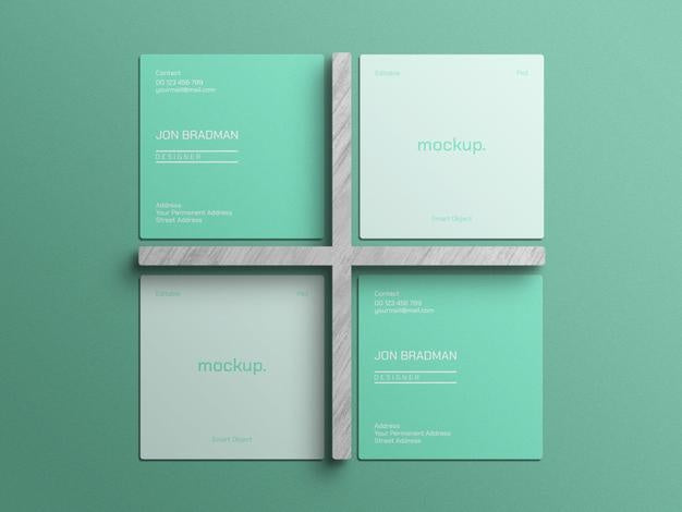 Free Square Business Card Mockup Psd