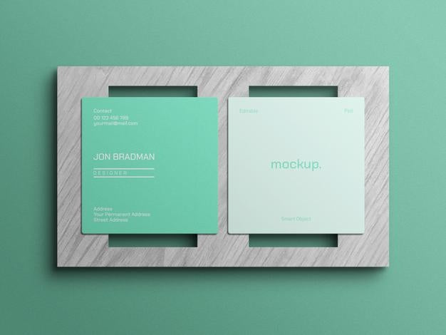 Free Square Business Card Mockup Psd