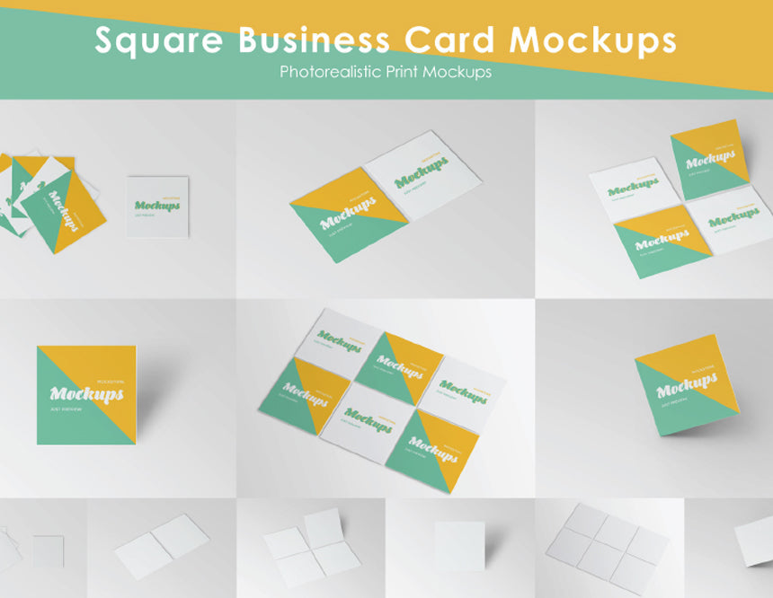 Free Square Business Card Mockup