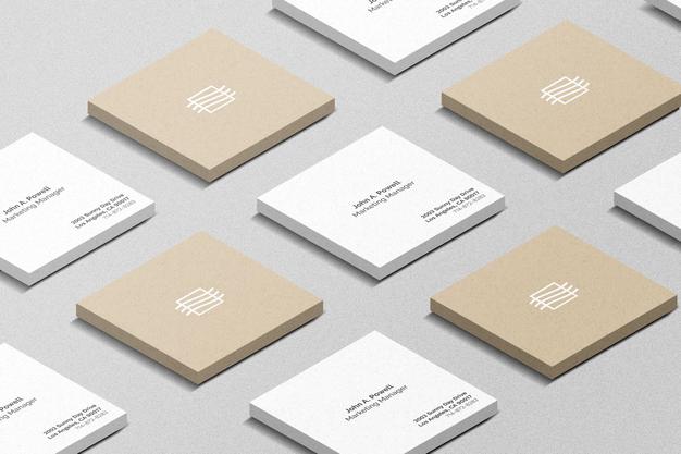 Free Square Business Cards Set Mockup Psd