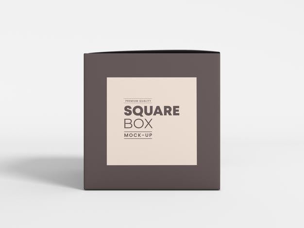 Free Square Cardboard Delivery Box Mockup Psd