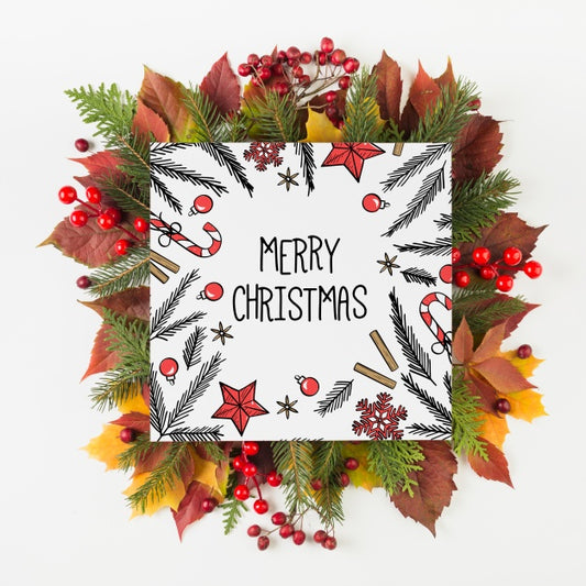 Free Square Christmas Card Mockup Psd