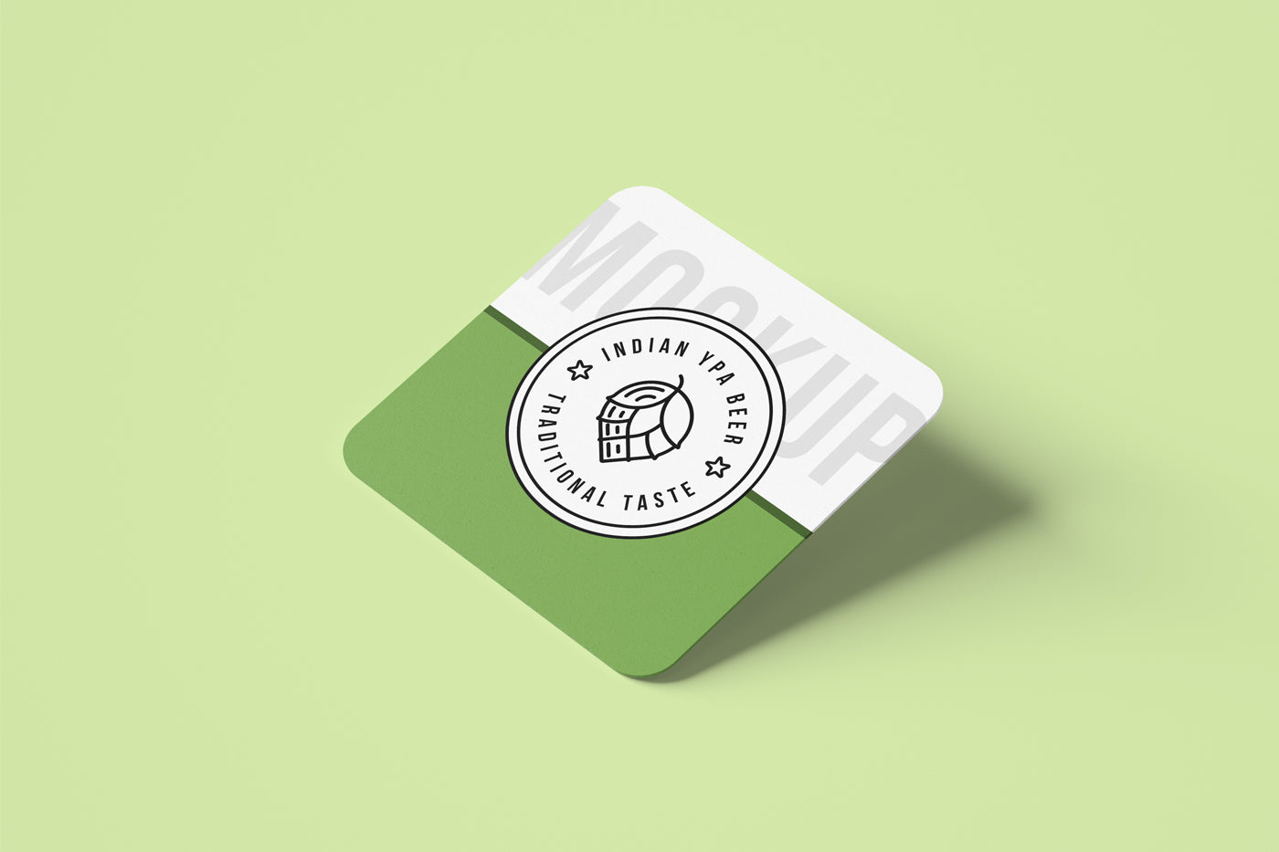 Free Square Coaster Mockup