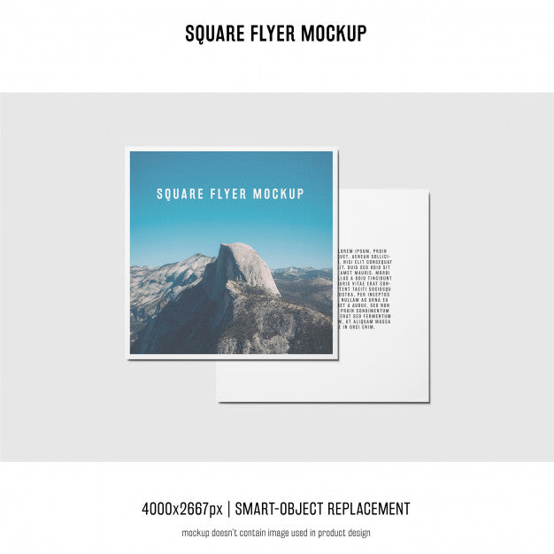 Free Square Flyer, Greeting Card, Invitation Mockup Psd