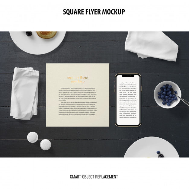 Free Square Flyer Mockup Psd