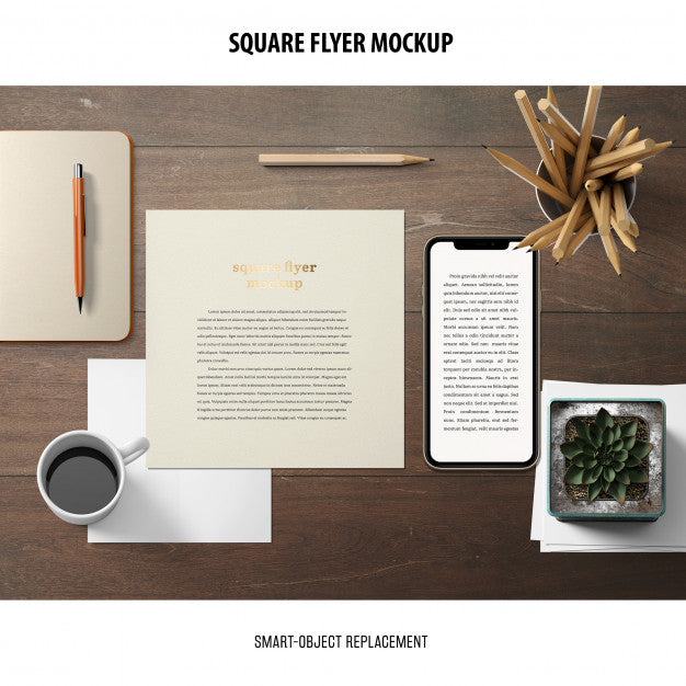 Free Square Flyer Mockup Psd