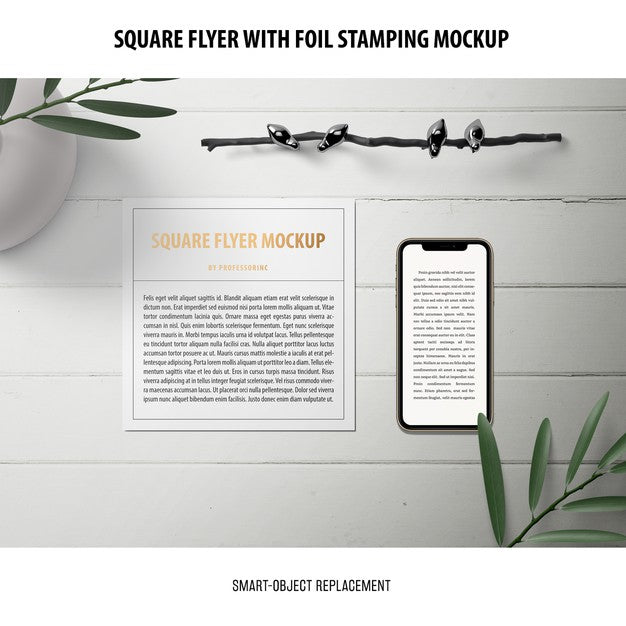 Free Square Flyer Mockup Psd