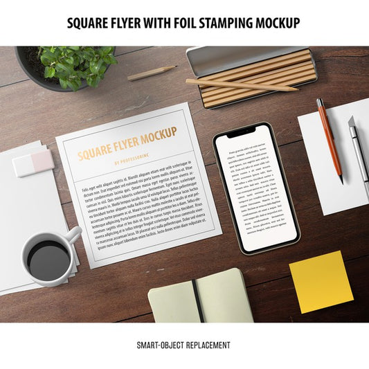 Free Square Flyer Mockup Psd