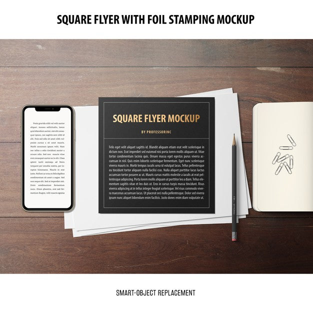 Free Square Flyer Mockup Psd