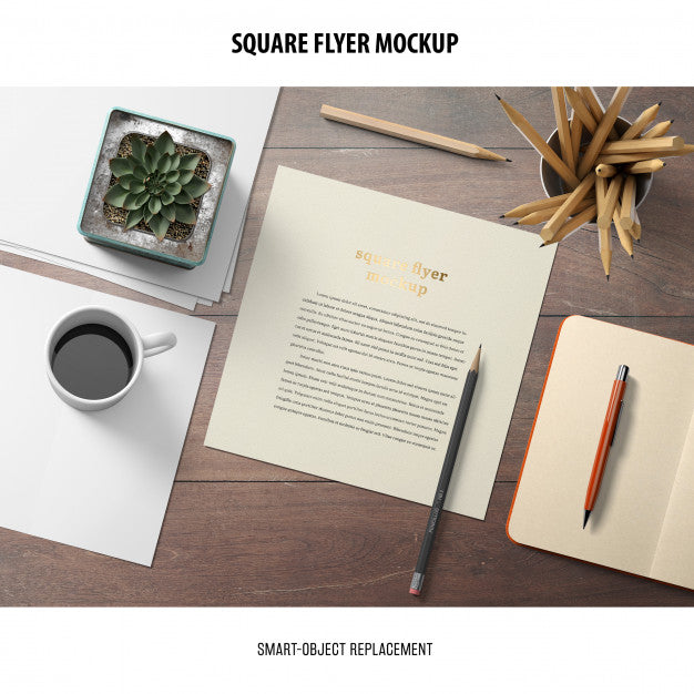 Free Square Flyer Mockup Psd