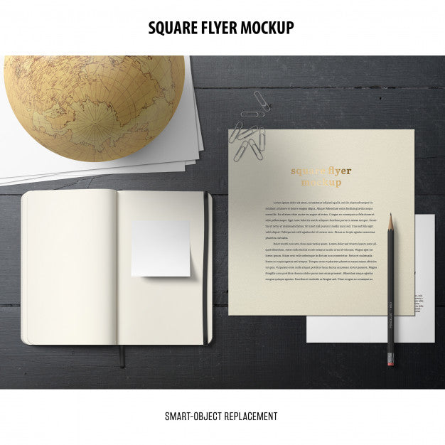 Free Square Flyer Mockup Psd