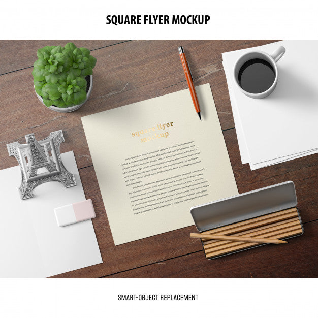 Free Square Flyer Mockup Psd