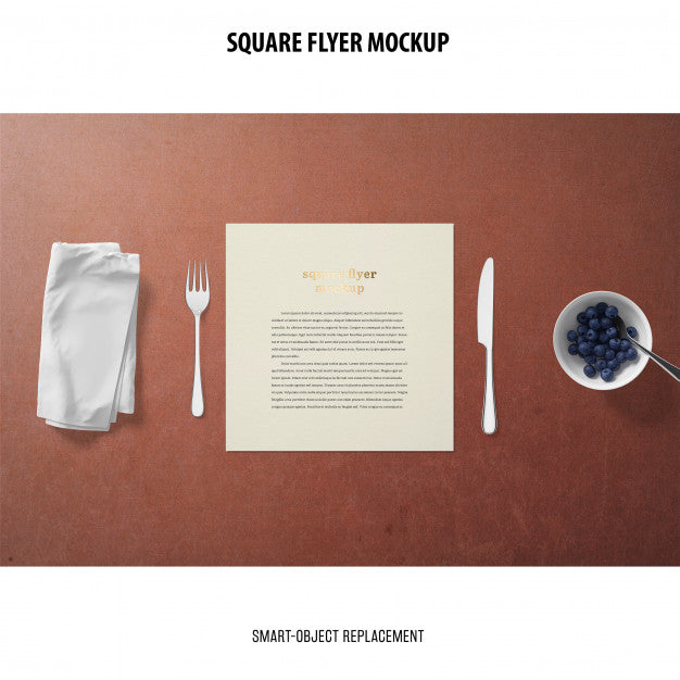 Free Square Flyer Mockup Psd