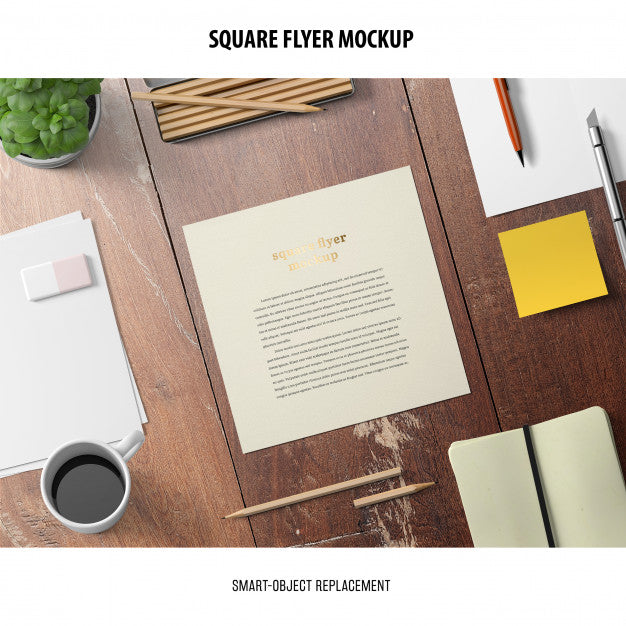 Free Square Flyer Mockup Psd