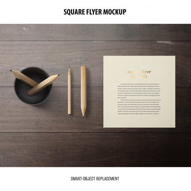 Free Square Flyer Mockup Psd