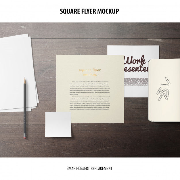 Free Square Flyer Mockup Psd