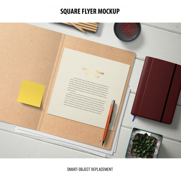 Free Square Flyer Mockup Psd