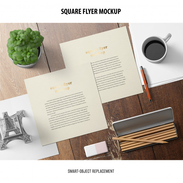 Free Square Flyer Mockup Psd