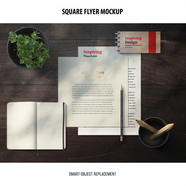 Free Square Flyer Mockup Psd