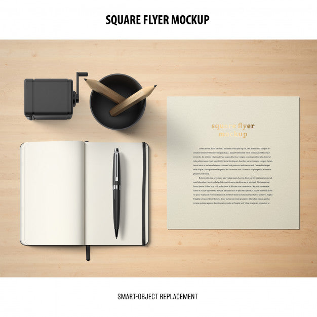 Free Square Flyer Mockup Psd