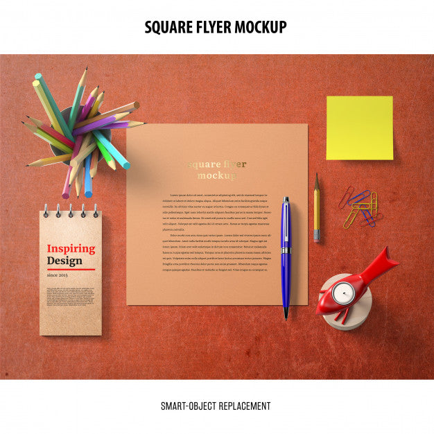 Free Square Flyer Mockup Psd