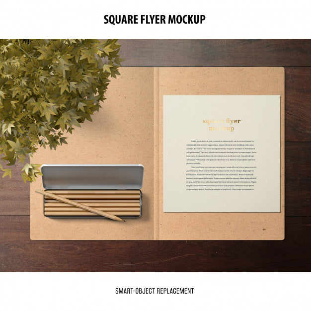 Free Square Flyer Mockup Psd