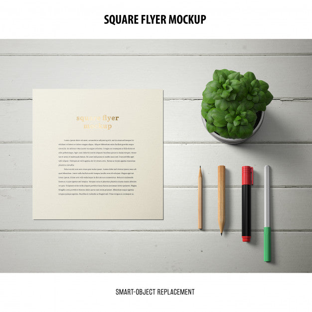 Free Square Flyer Mockup Psd