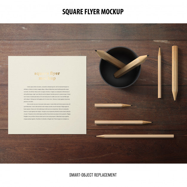 Free Square Flyer Mockup Psd