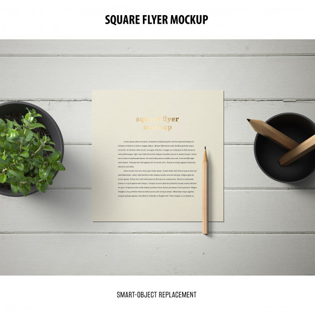 Free Square Flyer Mockup Psd