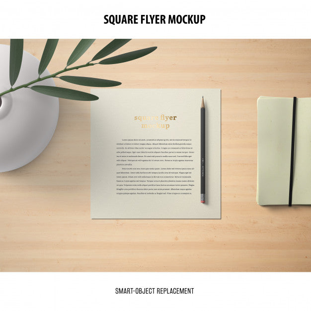 Free Square Flyer Mockup Psd