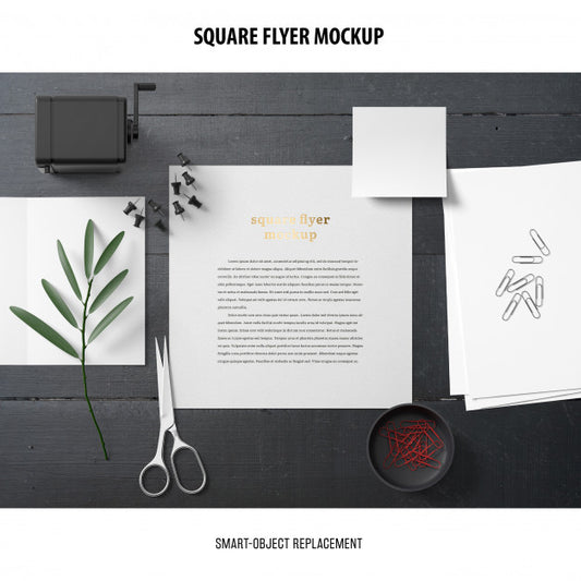 Free Square Flyer Mockup Psd