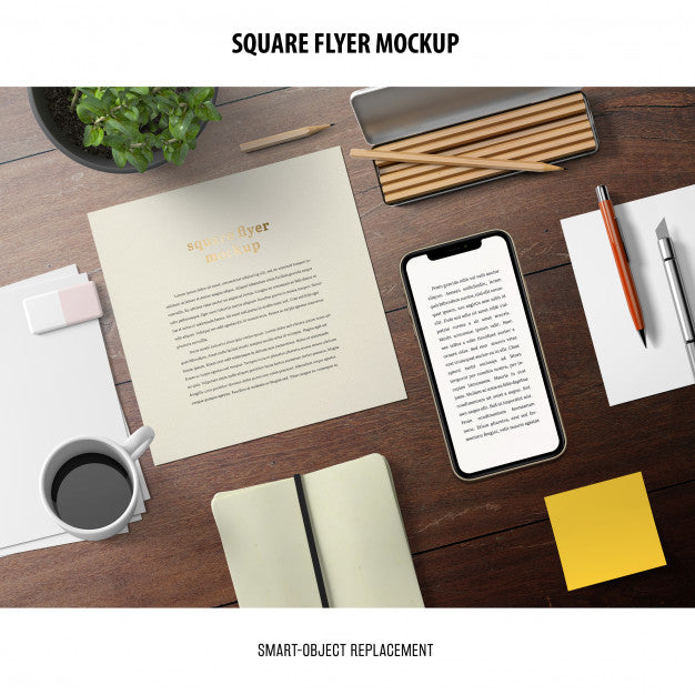 Free Square Flyer Mockup Psd