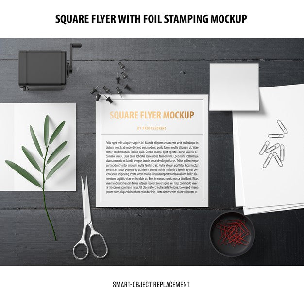 Free Square Flyer Mockup Psd