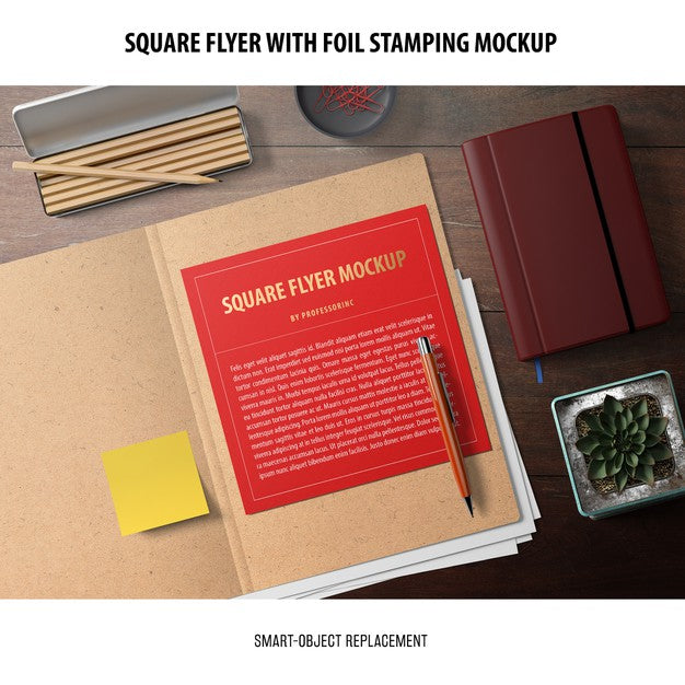 Free Square Flyer Mockup Psd