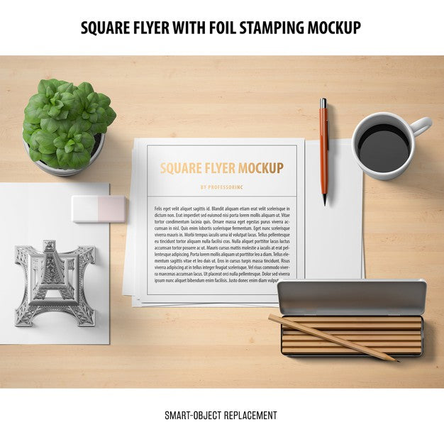 Free Square Flyer Mockup Psd