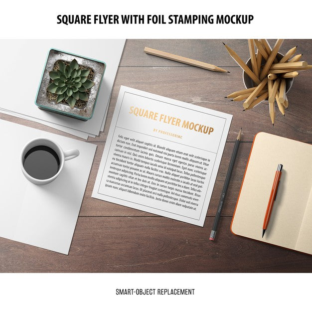 Free Square Flyer Mockup Psd