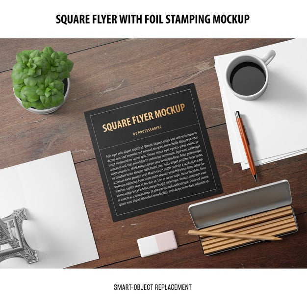 Free Square Flyer Mockup Psd