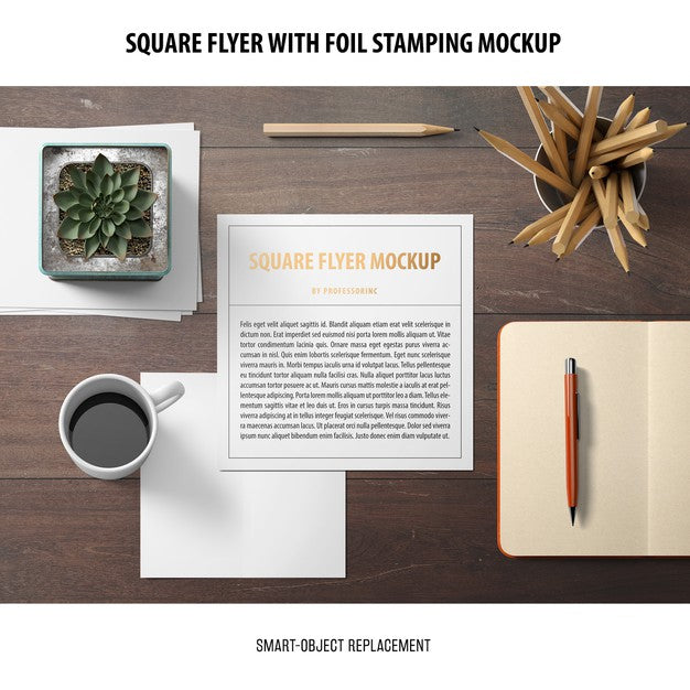 Free Square Flyer Mockup Psd