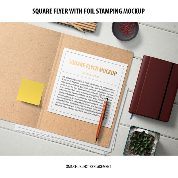 Free Square Flyer Mockup Psd