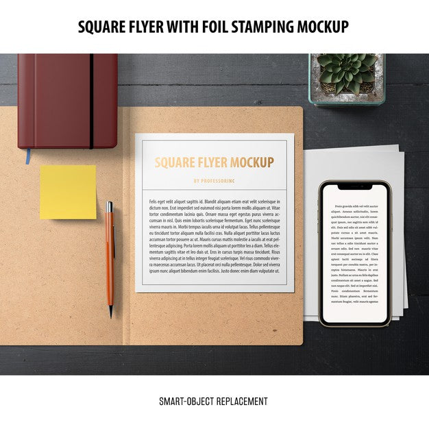 Free Square Flyer Mockup Psd