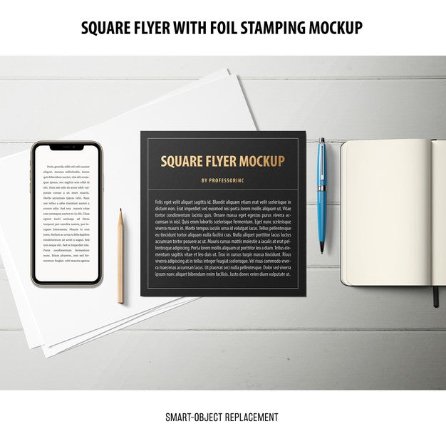 Free Square Flyer Mockup Psd