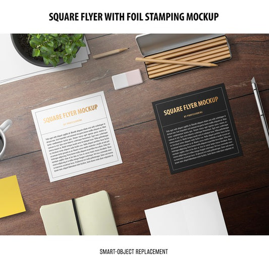 Free Square Flyer Mockup Psd