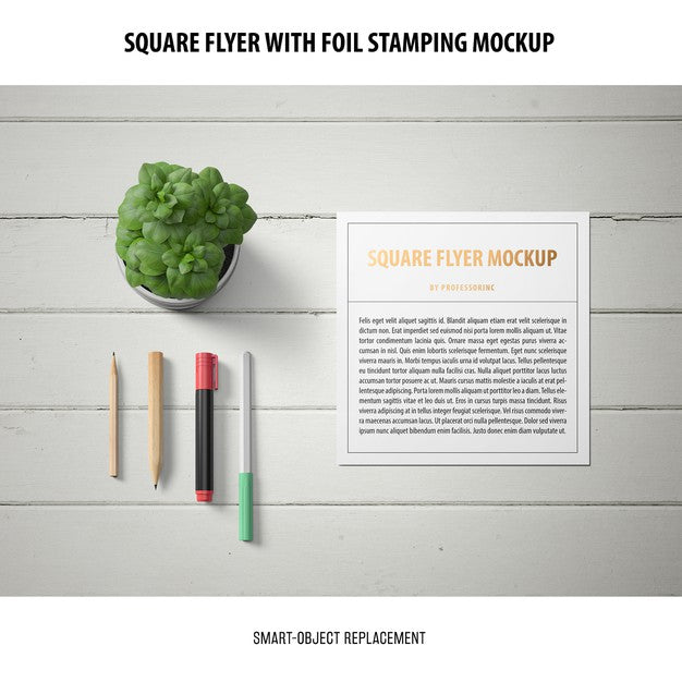 Free Square Flyer Mockup Psd