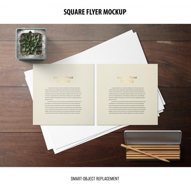 Free Square Flyer Mockup Psd