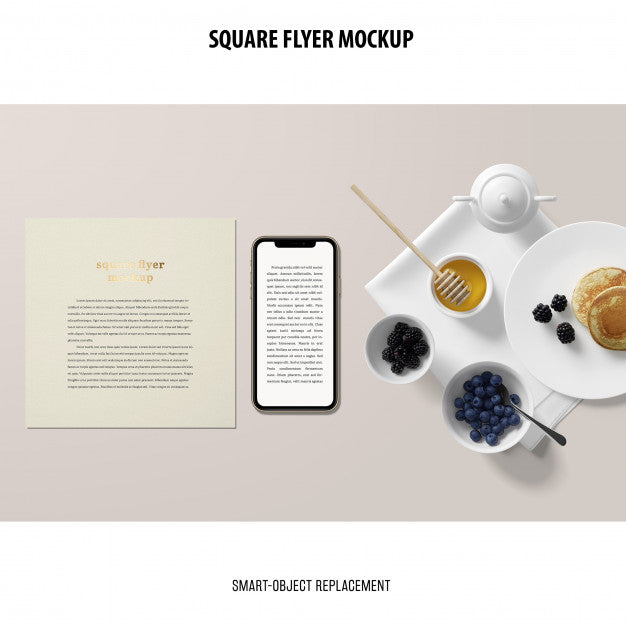 Free Square Flyer Mockup Psd