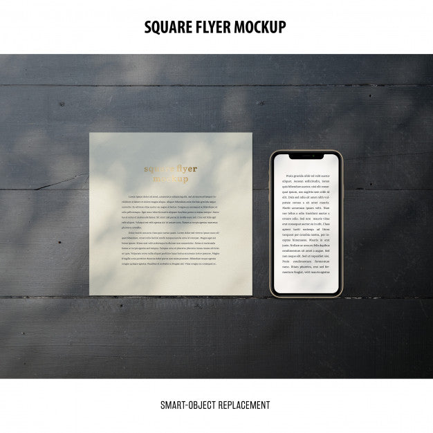 Free Square Flyer Mockup Psd