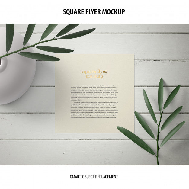 Free Square Flyer Mockup Psd