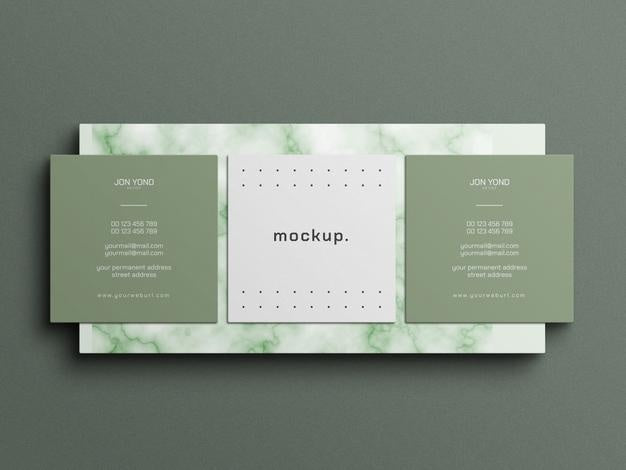 Free Square Minimal Business Card Mockup Psd